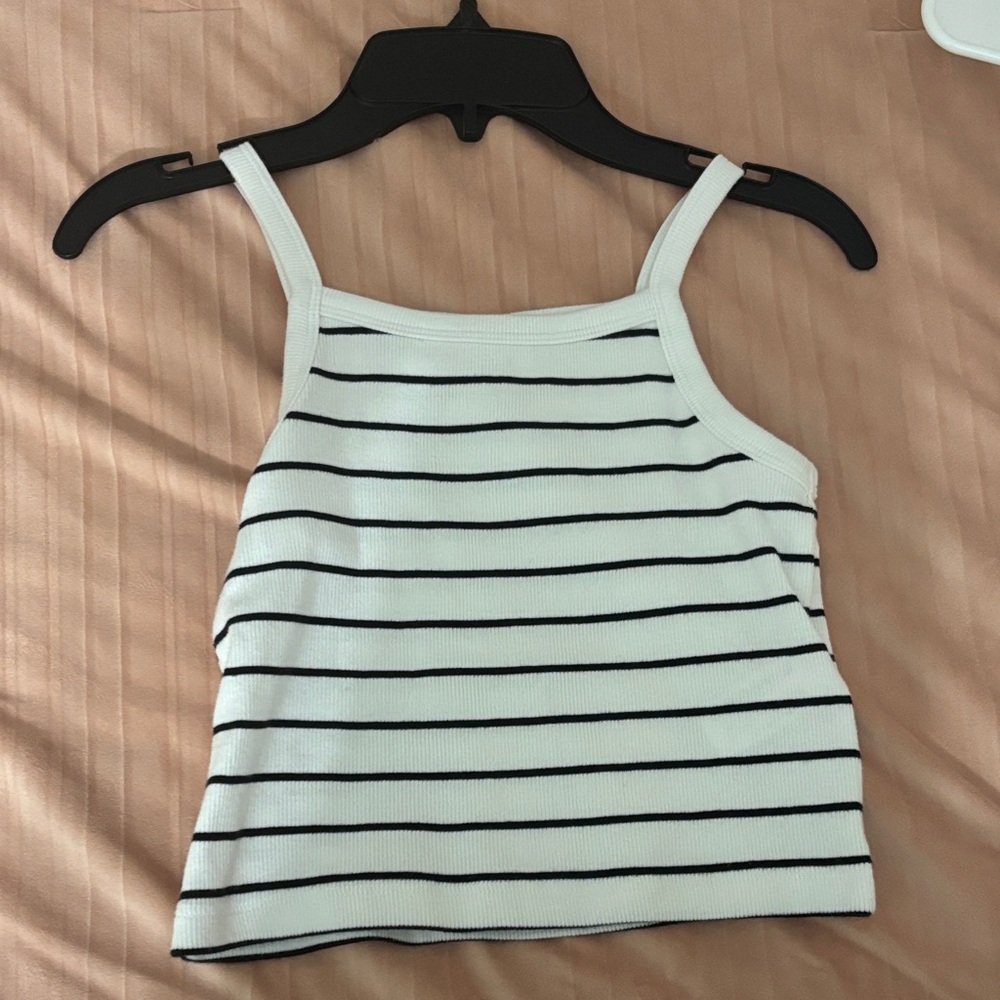 Zara Black and White Striped Camisole